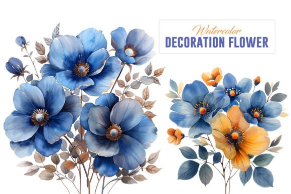 Download Watercolor Decorative Flowers - Decorative flowers Collection
