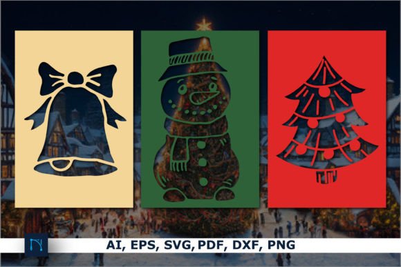 Download Paper Cut Christmas Card SVG Bundle - Christmas card svg bundle Collection