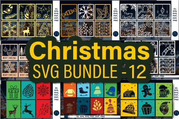Download Paper Cut Christmas Card SVG Bundle - Christmas card svg bundle Collection