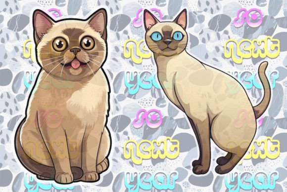 Download 6 Burmese Style Cat Designs - Cat designs Collection