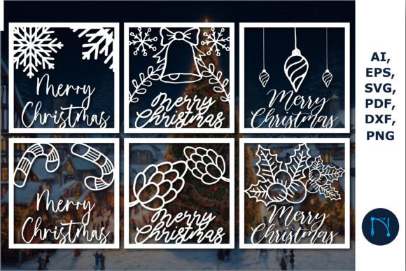 Download Paper Cut Christmas Card SVG Bundle - Christmas card svg bundle Collection