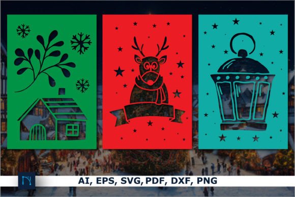 Download Paper Cut Christmas Card SVG Bundle - Christmas card svg bundle Collection
