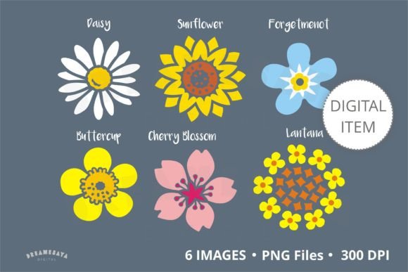 Download Cute Decorative Flowers Png Clipart Set - Premium Resources