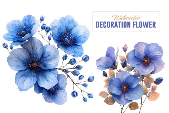 Download Watercolor Decorative Flowers - Decorative flowers Collection