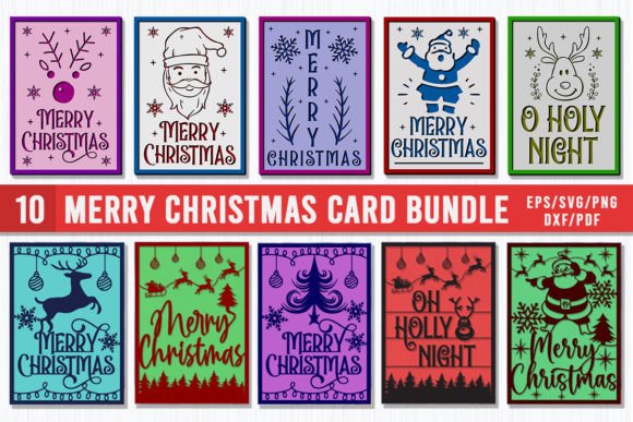 Download Merry Christmas Card SVG Bundle Santa - Christmas card svg bundle Collection
