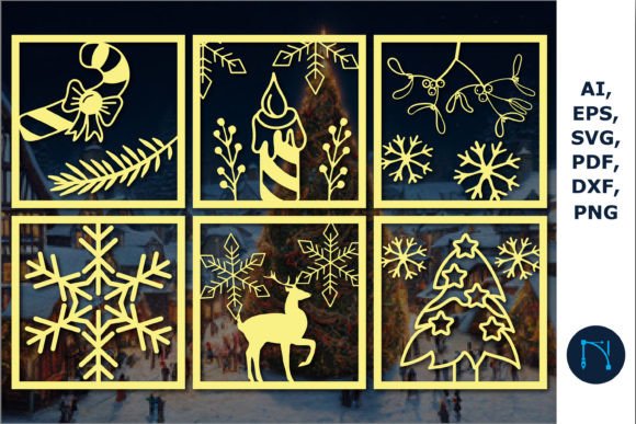Download Paper Cut Christmas Card SVG Bundle - Christmas card svg bundle Collection