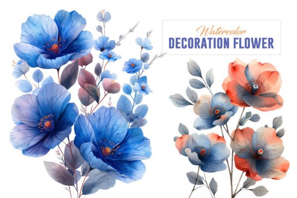 Download Watercolor Decorative Flowers - Decorative flowers Collection